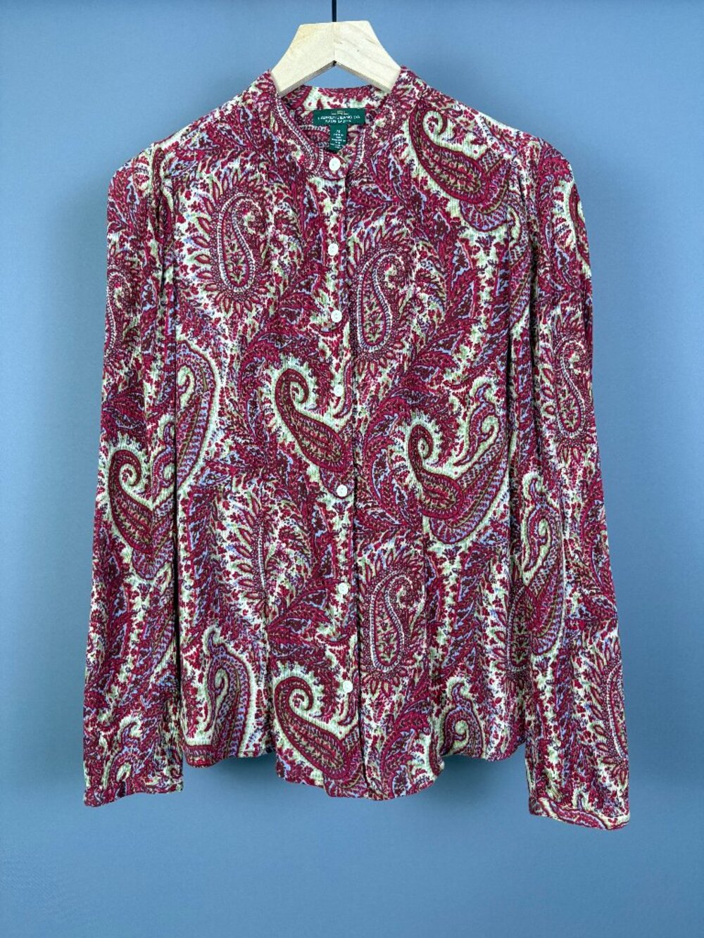 Lauren Jeans Co Ralph Lauren Paisley Button Down Blouse M Boho Y2K Cotton